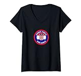 Damen Hrvatska Svuda podji, kuci dodji Kroatien T-Shirt mit V-Ausschnitt