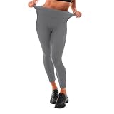 Leafigure Leggings Damen High Waist - Leggins Blickdicht Grau für Sport Gym Yoga XXL