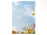 Briefpapier | Fallende Blätter | 20 Blatt Herbstliches Motivpapier DIN A4