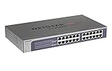 NETGEAR JGS524E Managed Switch 24 Port Gigabit Ethernet LAN Switch Plus (Netzwerk Switch Managed, IGMP, QoS, VLAN, Switch 19 Zoll Rack-Montage, lüfterloses Metallgehäuse, ProSAFE Lifetime-Garantie)