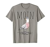 Moin Digga Spruch T-Shirt I Möwe Vogel See Meer Segeln T-Shirt