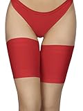 Annes styling Elastische Oberschenkelbänder für Damen, scheuern nicht, verhindern das Reiben der Oberschenkel, aus Satin gefütterter Silikon, Satin Rosso S
