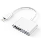Lightning HDMI Adapter 【Apple MFi Zertifiziert】Digital AV Adapter HDMI Kabel Adapter Connector to TV/HDTV/Monitor für iPhone 14/13/SE/12/11/XS/XR/X/8/7/iPad/iPod