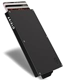 AKIELO Kartenetui mit RFID Schutz und Geschenkbox – Minimalistische Geldbörse Herren – Kompakte Wallet und Kontaktloser Kreditkartenschutz (Alpha - Titan Ausgabe)