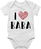 Shirtracer Baby Body Junge Mädchen - Papa - I Love Baba - 3/6 Monate - Weiß - vatertagsbody dad baby-kleidung vatertag paps bodys daddy fatertags geschenk vatertagsgeschenk papas strampler türk