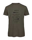 T-Shirt mit Aufschrift 'Men to The Left Because Women Are Always Right', 100 % Bio, in Geschenkbox, khaki, XL