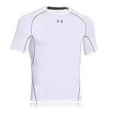Under Armour UA HeatGear Short Sleeve, kurzärmliges Funktionsshirt, atmungsaktives Kurzarmshirt für Männer Herren, White / Graphite , L