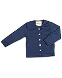 Engel Natur, Baby Strickjacke Cardigan, Rundhals, Langarm, 70% kbT-Merinowolle, 30% Seide (74/80, Marine)