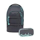 Satch Pack Schulrucksack Set 2tlg. mit Schlamperbox (Mint Phantom)