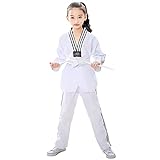SXSHUN Judoanzug Kinder Karateanzug Mädchen Jungen Taekwondo Anzug mit Weißem Gürtel Professionelle Kampfsportanzug, Farbe B, 104-110