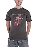 The Rolling Stones T Shirt Santa Lick Logo Nue offiziell Charcoal Grau