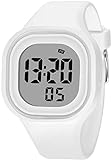 Armbanduhr Digital Uhr Silikonband Eckig Sportuhr 5ATM Wasserdicht Armbanduhren mit Stoppuhr Datum Wecker Licht Teenager Uhren Damen Herren