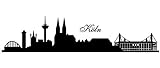 Samunshi® Wandtattoo Köln Skyline Stadion in 6 Größen und 19 Farben (70x15,9cm schwarz)
