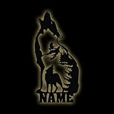 Wölfe Deko Figur für Wolf Fans personalisiert mit Namen Geschenke Idee Geburtstag Wohnung Umzug I optional mit Farbe I LED
