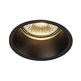 SLV LED Einbaustrahler HORN-O, rund, schwarz, Dimmbare Decken-Lampe zur Beleuchtung innen, LED Spots, Fluter, Deckenstrahler, Deckenleuchten, Einbau-Leuchte, 1-flammig, GU10 QPAR51, EEK E-A++