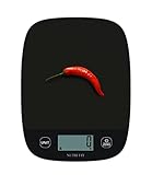 NUTRI FIT Digitale Küchenwaage, ultradünn, elektronische Multifunktionsküchenwaage, großes Display, Kunststoffplattform, 5 kg, Schw