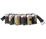 Sanseenia Biergürtelholster, Biersodaflaschenhalter Gürtel, Getränkedosenhalter, verstellbare Hüfttasche, fasst 6 Dosen, ideal für Partys, Picknicks, Wandern (Camouflage)