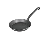 Turk 65526 Eisenpfanne mit flachen Hakenstiel freiform warmgeschmiedet, Durchmesser 26 cm
