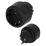 Brennenstuhl Reisestecker/Reiseadapter (Reise-Steckdosenadapter zum Anschluss elektrischer Geräte mit Schutzkontakt Stecksystem in Ländern mit amerikanischem (3-Pin) Stecksystem) schw