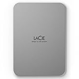 LaCie MOBILE DRIVE V2 Moon 2TB tragbare externe Festplatte, 2.5 Zoll, Mac & PC, silber, inkl. 2 Jahre Rescue Service, Modellnr.: STLP2000400