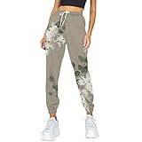 min-bmao Sommerhose Damen Baumwolle und Leinen Breites Bein Hose Haremshose Einfarbig Freizeithose Elastischer Bund Leicht Leinenhose Jogginghose Trainingshose Strandhose mit Taschen