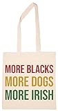 More Blacks Dogs Irish Wiederverwendbar Einkaufen Lebensmittelgeschäft Baumwolle Tasche Reusable Shopping Bag