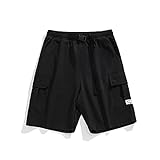 Yousheng Arbeitshorts Männer 2022 Sommer Neues Thin Sports Fünf -Punkte -Strandhosen (Color : Black, Size : X-Large)