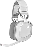 CORSAIR HS80 RGB WIRELESS Multiplattform-Gaming-Headset - Dolby Atmos - Omnidirektionales Mikrofon - iCUE-Kompatibel - PC, Mac, PS5, PS4 - Weiß
