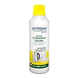 HEITMANN pure Reine Citronensäure | Flüssiger Bio-Entkalker für Küche & Bad | Effektiv gegen Kalkablagerungen | 100% natürliche Inhaltsstoffe | Lebensmittelsauber | 500