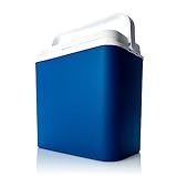 BigDean Kühlbox 24 Liter blau/weiß - Isolierbox mit bis zu 14 Std. Kühlung - Kühltasche für unterwegs - Outdoor Thermobox für Camping, Picknick & Garten - Made in Europe