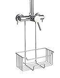 WENKO Thermostat-Dusch-Caddy Milo, Duschregal zum Einhängen an die Armatur in der Dusche für zusätzliche Stellfläche, Duschablage aus rostfreiem Edelstahl, 25 x 36 x 14 cm, glänzend
