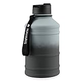 Navaris 2,2 Liter Fitness Trinkflasche - XXL Flasche Gym - Sport Wasserflasche Water Jug - stabile Sportflasche aus Edelstahl - BPA frei - einwandig