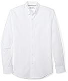 Amazon Essentials Herren Slim-fit Long-sleeve Solid Oxford Shirt , Weiß (White), Large (Herstellergröße: )