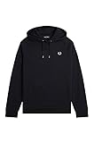 Fred Perry Herren Unisex Ripstop-Trikot-Kapuzen-Sweatshirt M6632 in Schwarz, Größe M, Schwarz , M