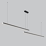 Mjsdjof 86,6' lineare Metall-Pendelleuchte, Aluminiumstreifen-Hängeleuchten mit Acryl-Panel-Schirm, moderne 80-W-LED-Hängelampe, einfache lange Kronleuchter-Befestigungen für die Kücheninsel