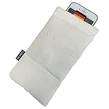 SAFACUS Thermo Handyhülle Tasche Universal Daunen Pouch Handysocke für Handy oder Handykette Winter Handyhülle für iPhone 13 12 Pro,X, 8, Plus 7 6,Samsung Galaxy (White)
