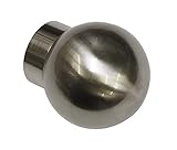 GARDINIA 32203 Endknopf, Aluminum, Edelstahl-Optik, Windsor Ball, 2