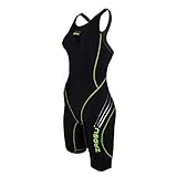 ZAOSU Wettkampf-Schwimmanzug Z-Black - Badeanzug für Mädchen und Damen, Farbe:schwarz/grün, Größe:38