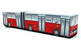 Huni Retro Ikarus Bus 280T Troli - Rot - 61 cm Plüsch-Bulli | Wohnzimmer Deko | Kinder-Spielzeug | Zierkissen | Spielfigur | Retro Dekoration