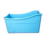 W WEYLAN TEC faltbare badewanne badewanne faltbar freistehend waschlappen baby erwachsene für dusche sprudelmatte badewanne sitzbadewanne für kleinkind Kinder 39 zoll blau
