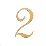 TentHome Hausnummer Messing Türnummer Zahlen selbsklebende Briefkastenzahlen edles 3D Nummer 5cm Gold für Hausschild Türschild Adressschild Wohn- und Briefkastenschilder (2)