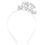 Leadthin Haarschmuck für Mädchen, Haarbänder, Krone, glatte Oberfläche, Glitzer, Legierung, rostfrei, langlebig, Happy Birthday-Kopfwickel für Mädchen, Metall