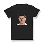 Zac Efron Funny Duck Face Look Black Shirt T-Shirt Top 100% Cotton for Men, Tee for Summer, Gift, Man, Casual Shirt, L, Black