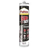 Pattex SP101 Dichtmasse weiß für innen und außen, Flüssigdichtmasse versiegelt und verklebt, Polymer-Dichtstoff in Kartusche, 1 x 280 ml
