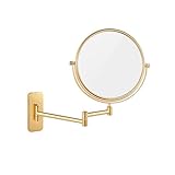 GERRIT 8In Wand Montierter Doppelseitiger Spiegel Make-Up Spiegel Badezimmer Schönheit Vergrößern,Gold,7X