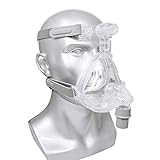 CPAP Maske Schlafmaske Vollgesichtsmaske für Schlafapnoe-Schnarchende mit frei verstellbarer Kopfbedeckung (L)