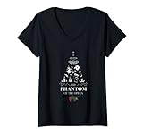Damen Offizieller Weihnachtsbaum 'Phantom der Opera' T-Shirt mit V-Ausschnitt