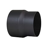 LANZZAS Rauchrohr Ofenrohr Reduzierung Ø 130 mm auf Ø 120 mm schwarz Kaminofen Rohr Reduktion Ofenrohrreduzierung