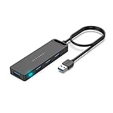 Vention USB 3.0 HUB 4-Port USB Ultra Slim USB Verteiler mit netzteil für Notebook-PC, USB-Flash-Laufwerke,Flash Drive, Mac Mini/Pro,PS5/PS4,Mobile Festplatte für Surface Pro, XPS(0.5M)