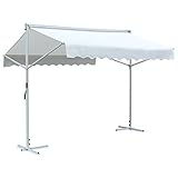 Catherinol Freistehende Markise, Sichtschutz Balkon, Balkon Markise, Seitenmarkise, Klemmmarkise, Sonnenvorhang, Balkonmarkisen, 3x3 m Creme